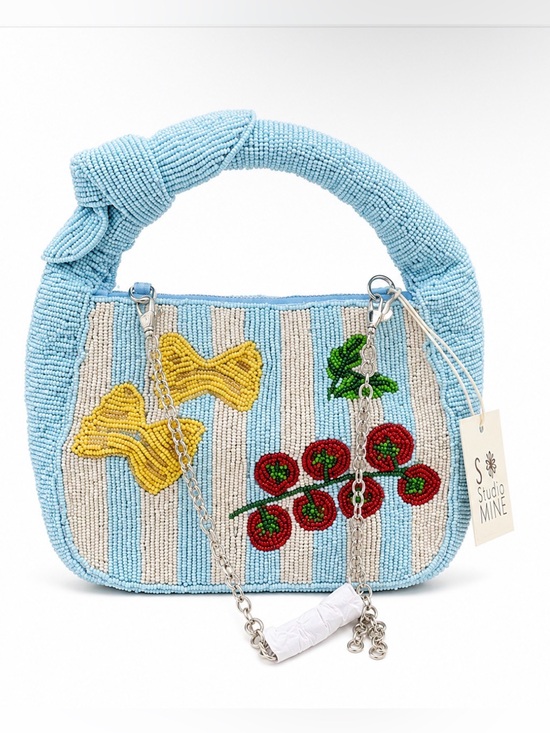 Sol And Mer Handbags - Sol and Mer Hand-Beaded Italian Style Pasta & Tomatoes Bag – Glass Beads